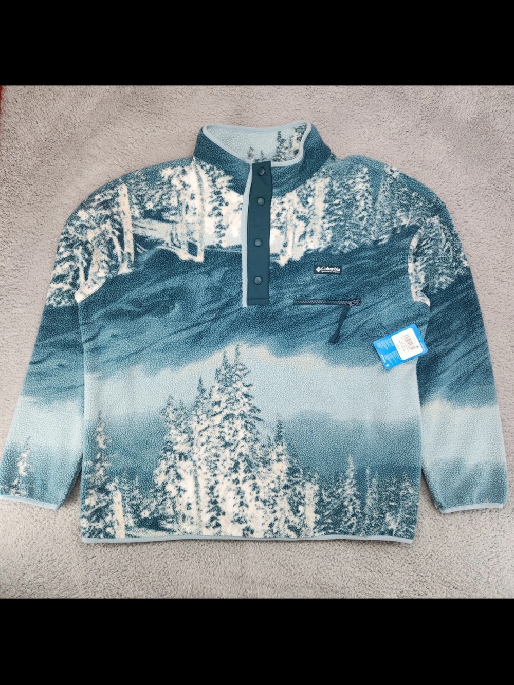 Columbia Men’s Teal Scenic Zip-Up Fleece Pullover